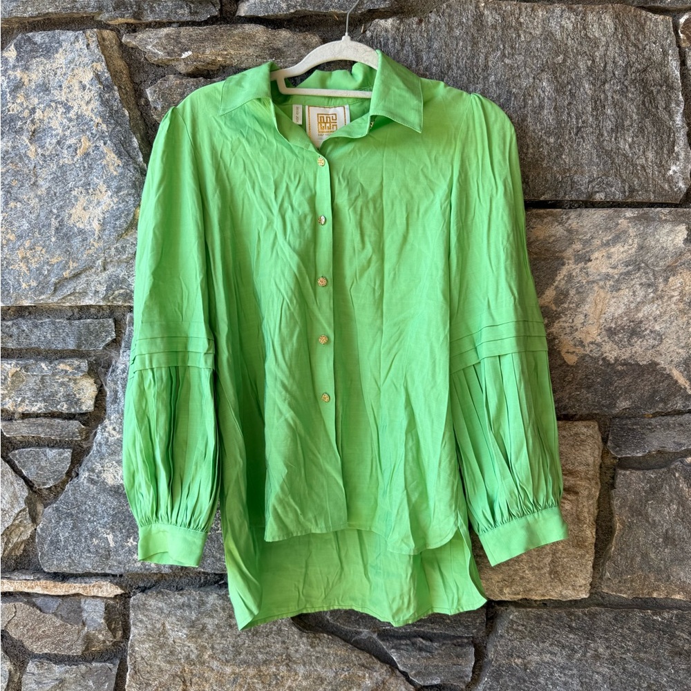 Emily McCarthy Oxford Green Blouse